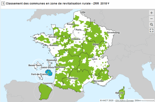 Carte interactive des zones de revitalisation rurale (ZRR)
